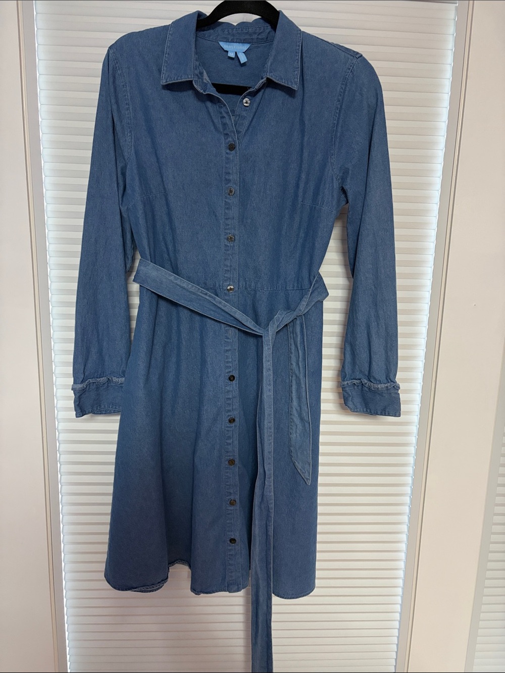 Draper James Blue Denim Shirt Dress with Tie Belt size 12